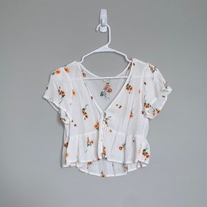 LA Hearts Floral Front-Button Blouse